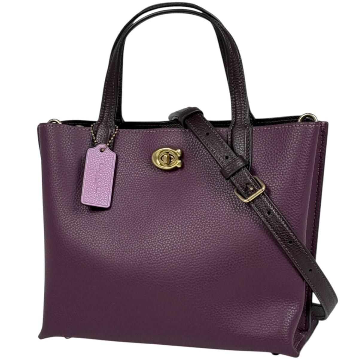 Coach Purple Leather Tote Bag (Pre-Owned)