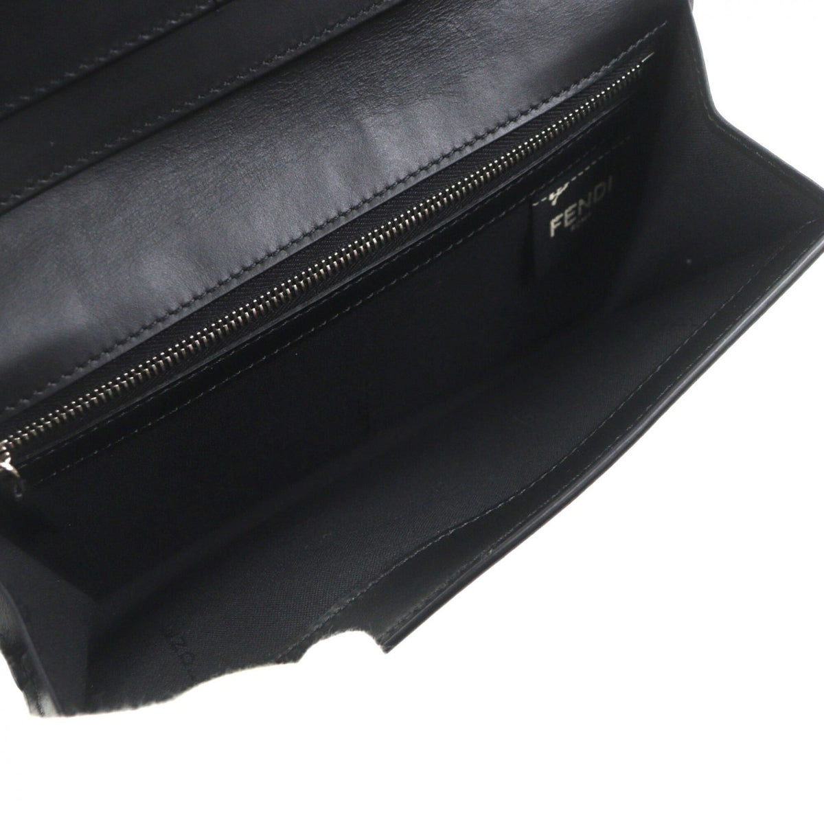 Fendi Black Leather Long Wallet (Bi-Fold) (Pre-Owned)