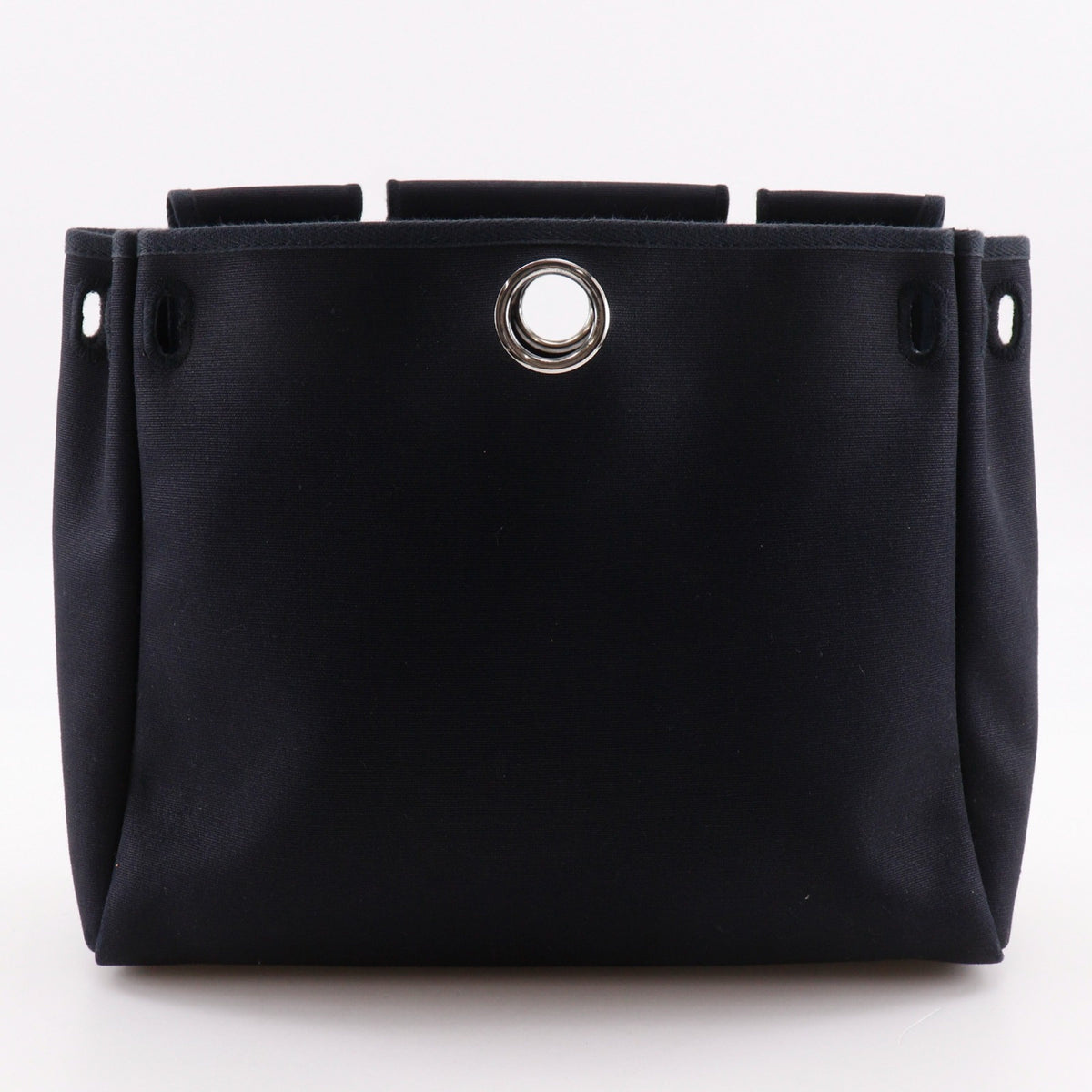 Hermes Her Bag Beige Black Toile H Shoulder Bag (Pre-Owned)
