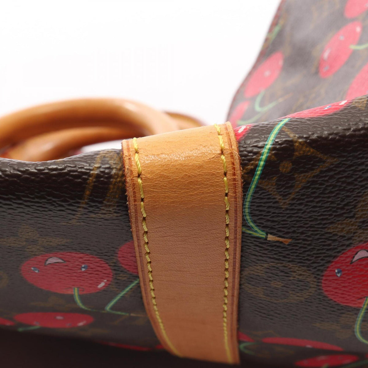 Louis Vuitton Brown Monogram Cherry Red Color Coated Canvas Leather Boston Bag Handbag (Pre-Owned)