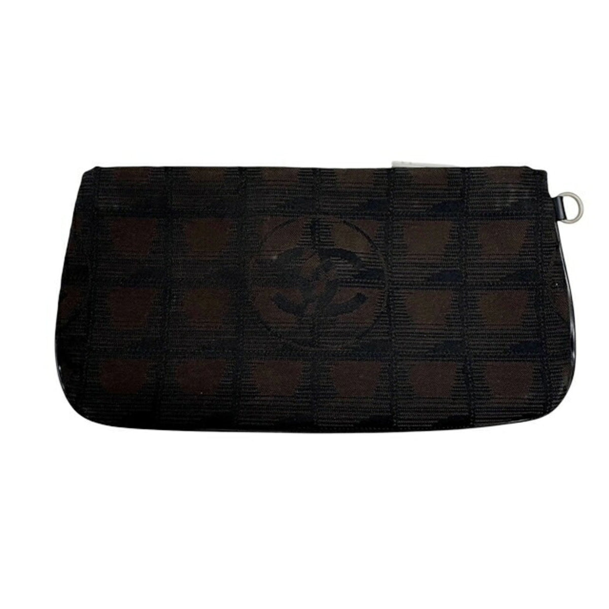 Chanel New Travel Line Brown Nylon Leather Pouch (Pre-Owned)