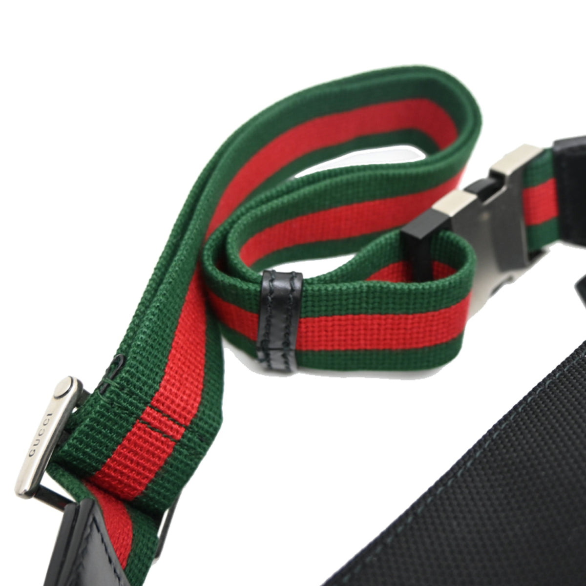 Gucci Black Green Red Color Canvas Fanny Pack (Pre-Owned)