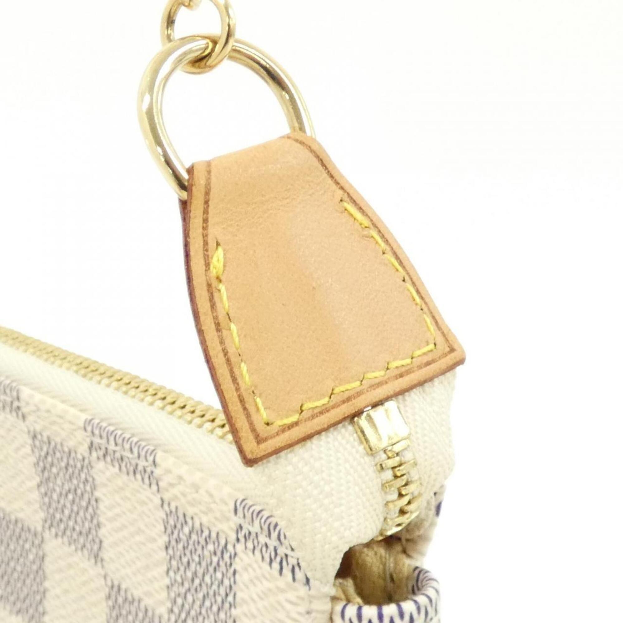 Louis Vuitton Azur White Coated Canvas Pochette Pouch (Pre-Owned)