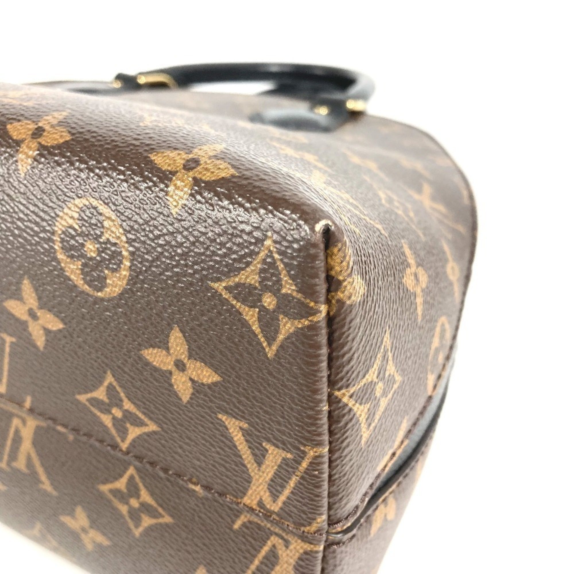 Louis Vuitton Black Brown Noir Monogram Canvas Leather Handbag Tote Bag (Pre-Owned)