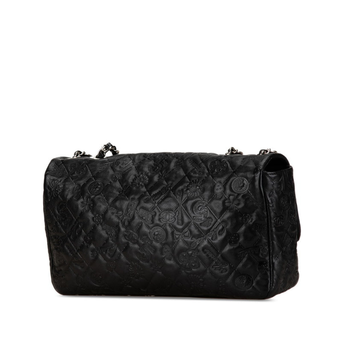 Chanel Black Leather Handbag Shoulder Bag (Pre-Owned)
