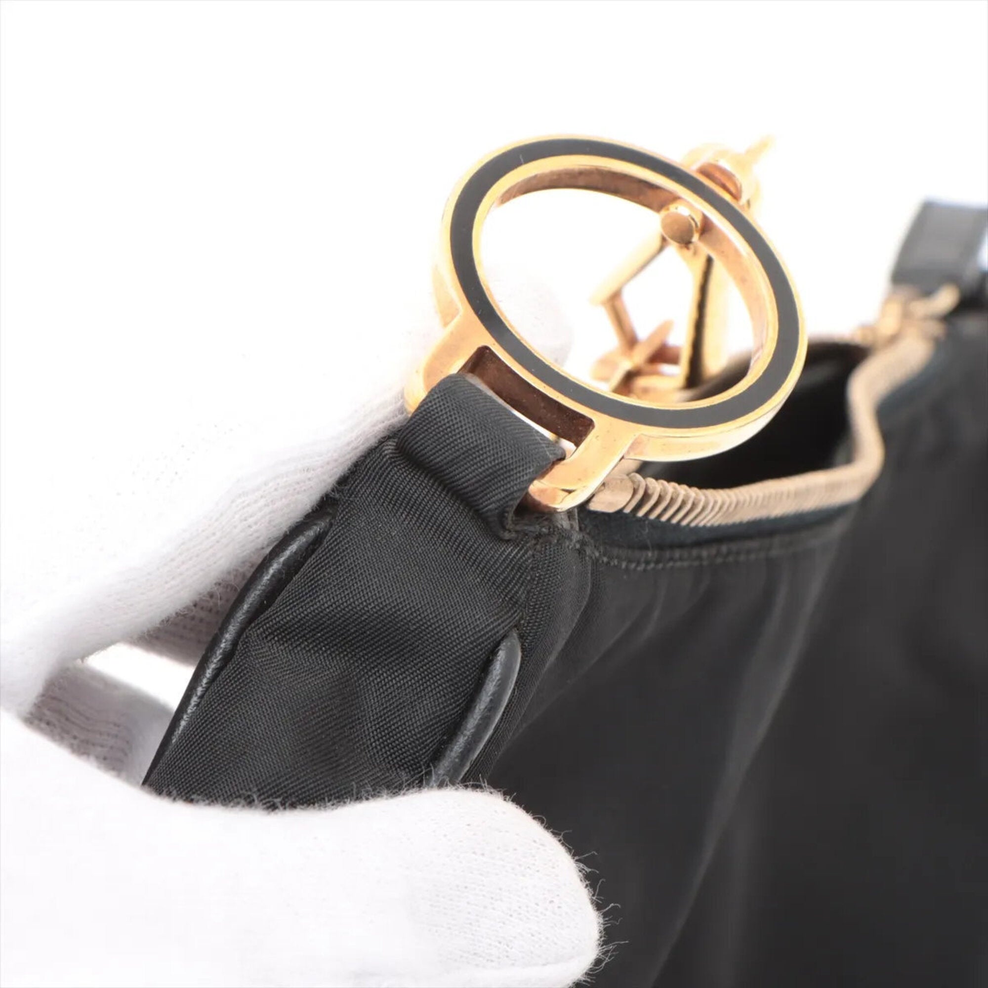 Prada Black Nylon Leather Shoulder Bag (Pre-Owned)