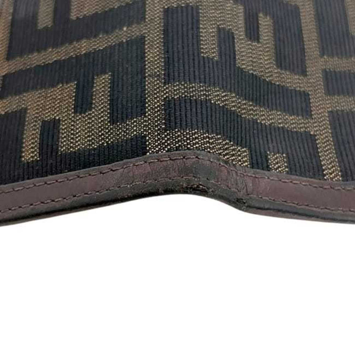 Fendi Brown Khaki Canvas Leather Wallet (Tri-Fold) (Pre-Owned)