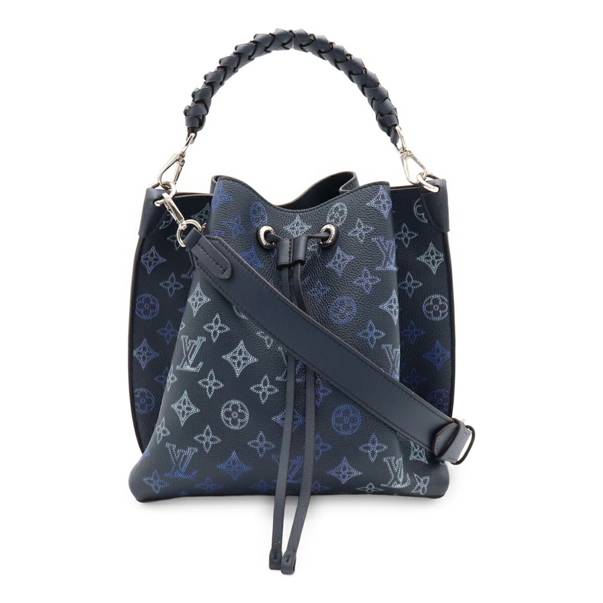 Louis Vuitton Blue Navy Mahina Leather Leather Shoulder Bag Tote Bag (Pre-Owned)