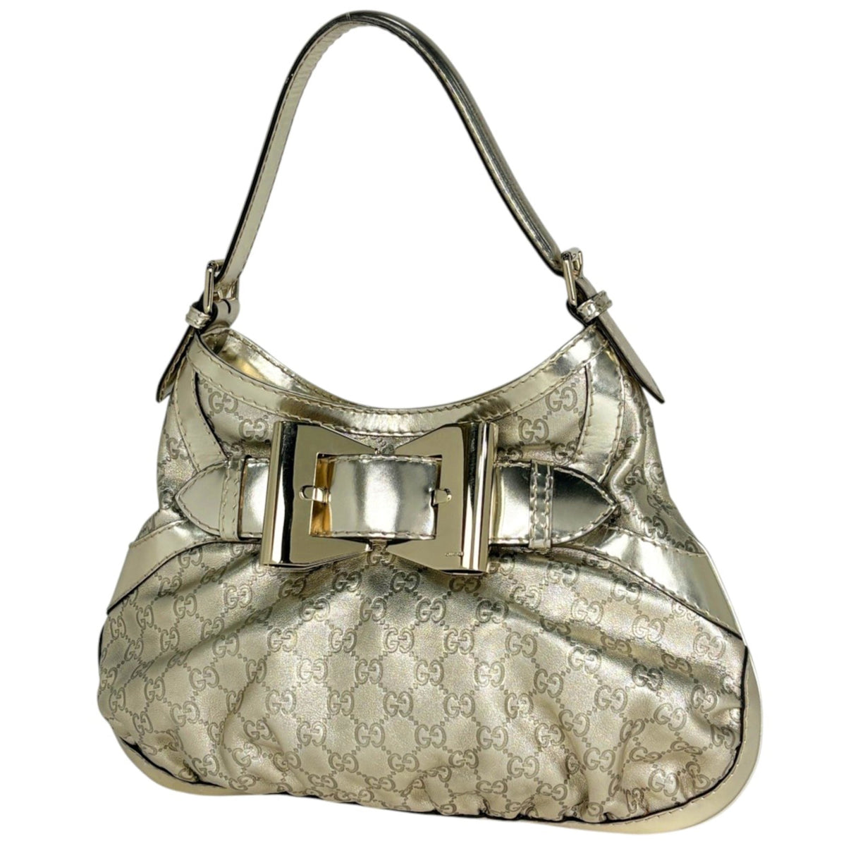 Gucci Gold Leather Shoulder Bag (Pre-Owned)