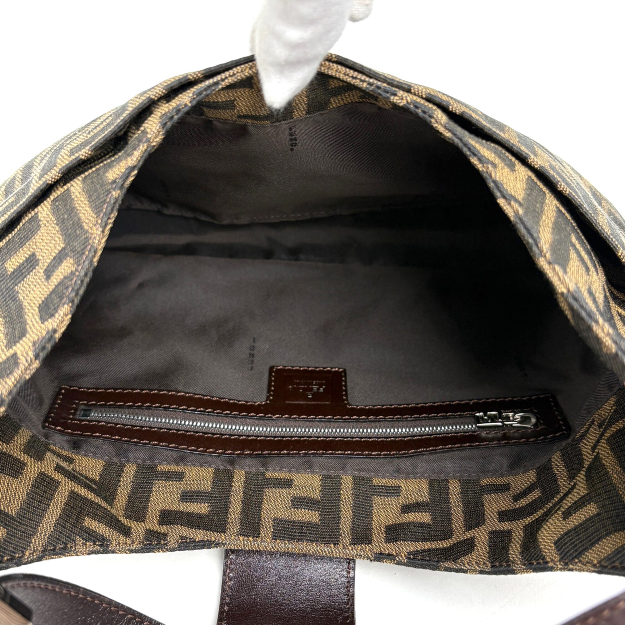 Fendi Brown Canvas Leather Shoulder Bag (Pre-Owned)