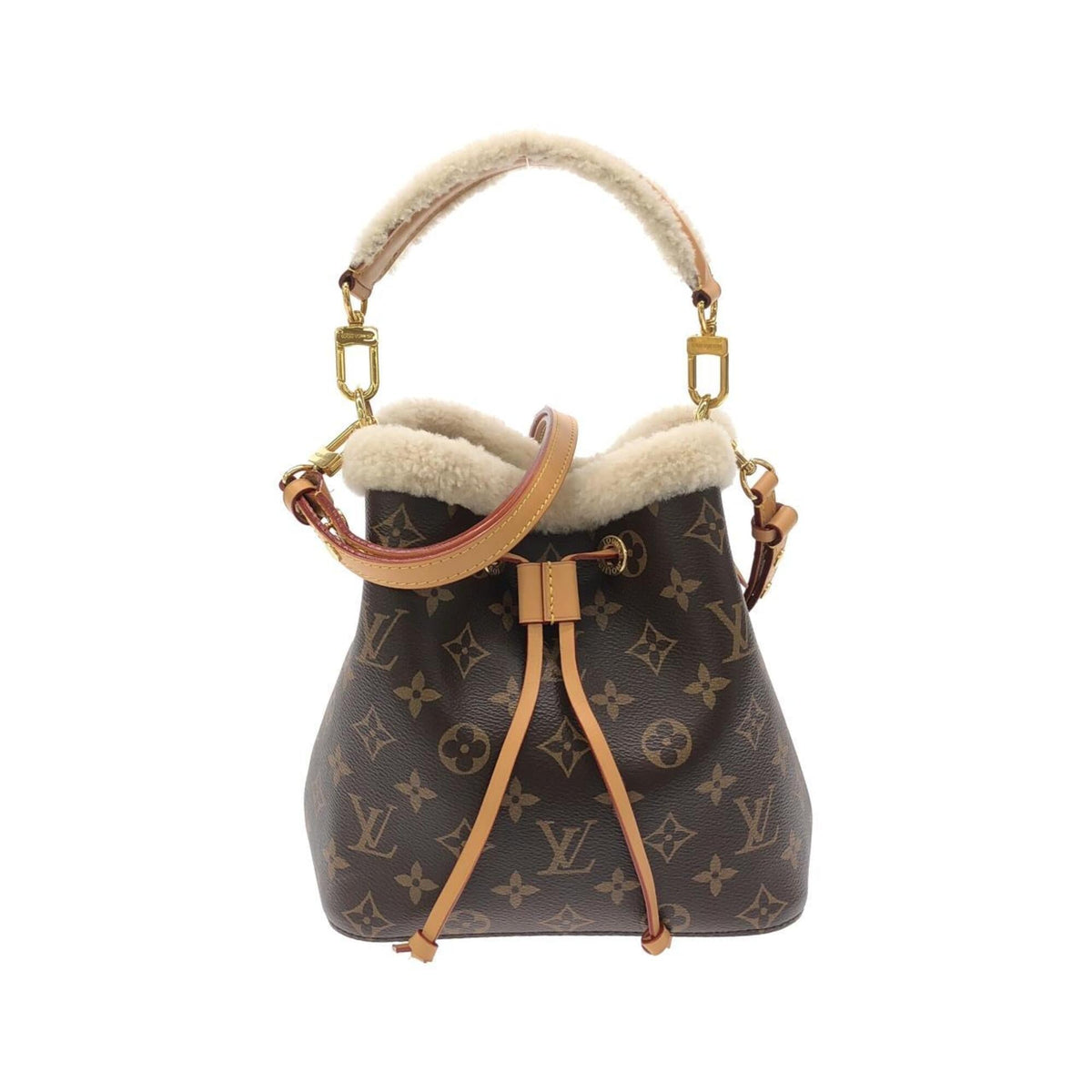 Louis Vuitton Monogram Blanc Marron Coated Canvas Shoulder Bag (Pre-Owned)