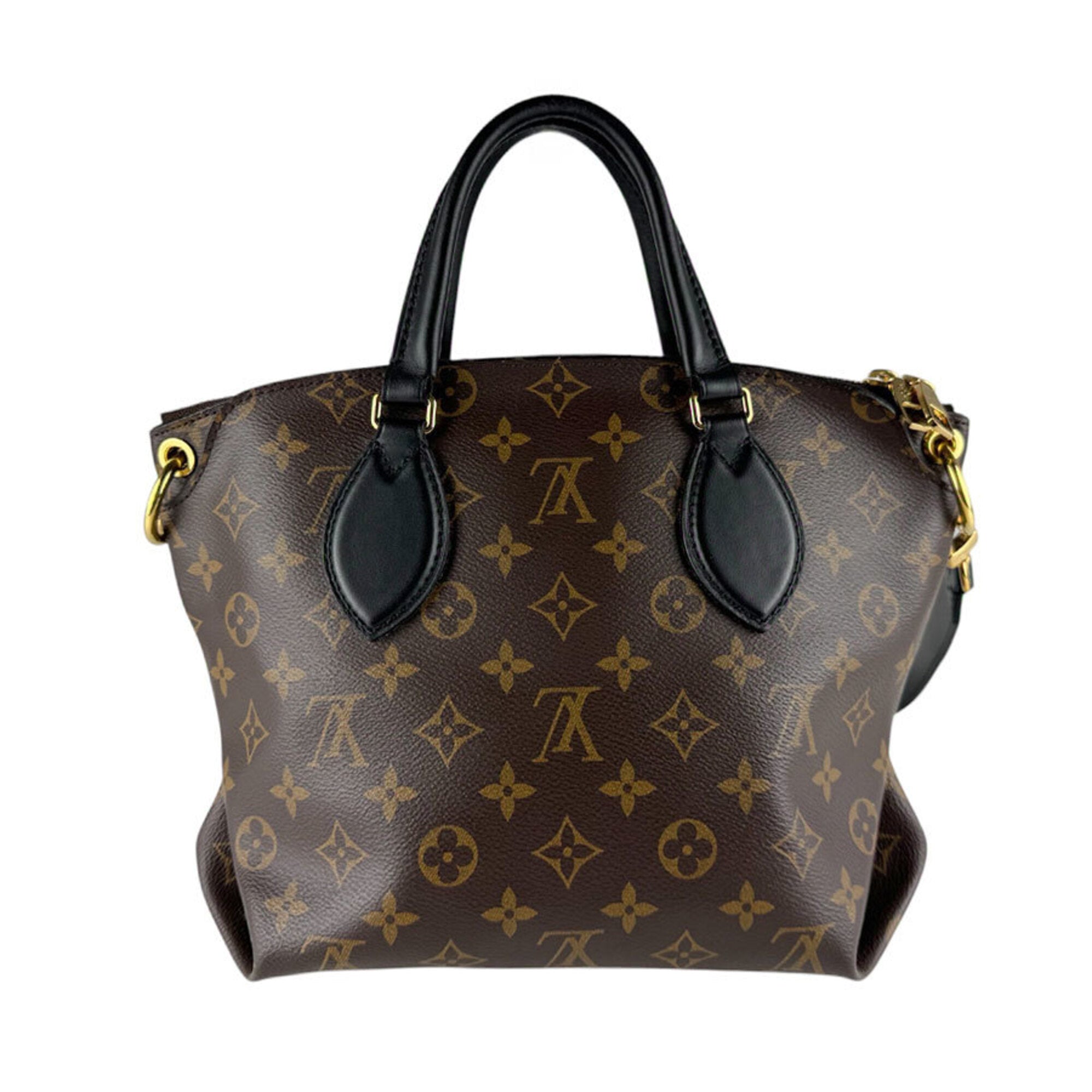 Louis Vuitton Black Brown Monogram Monogram Leather Handbag Shoulder Bag (Pre-Owned)