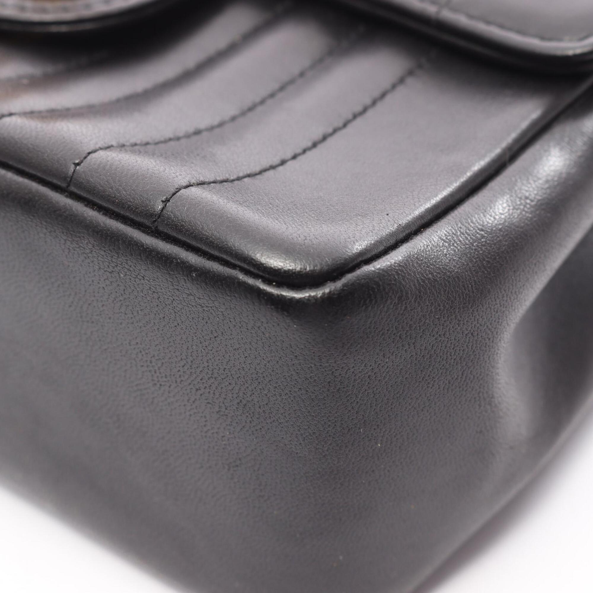 Chanel Black Leather Handbag Shoulder Bag (Pre-Owned)
