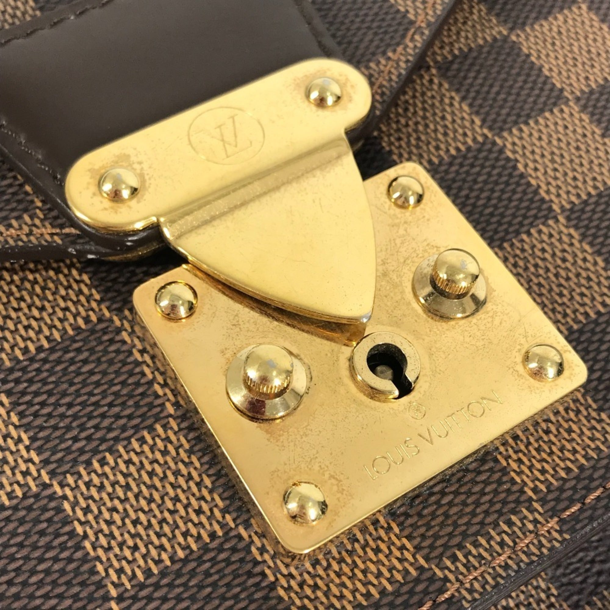 Louis Vuitton Brown Ebene Damier Canvas Handbag Shoulder Bag (Pre-Owned)