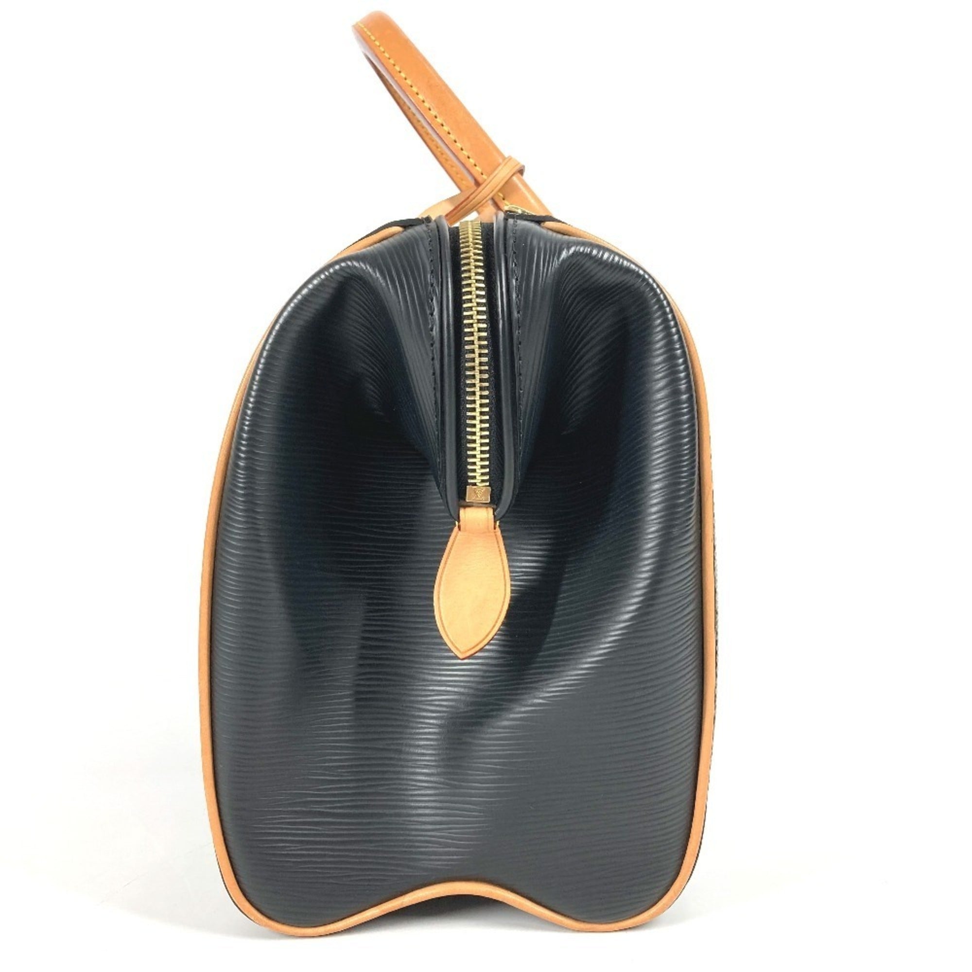 Louis Vuitton Black Noir Epi Leather Boston Bag Handbag Shoulder Bag (Pre-Owned)