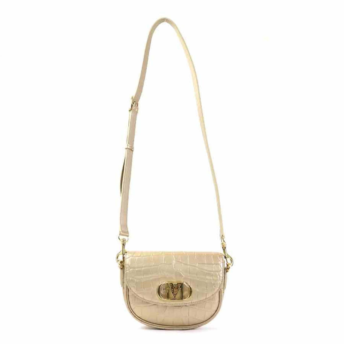 Mcm Gold Leather Shoulder Bag (Pre-Owned)