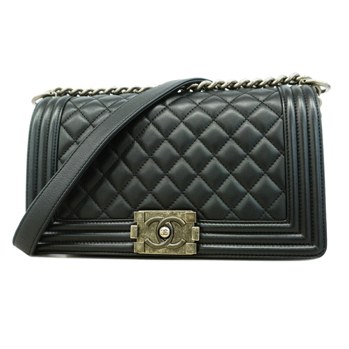 Chanel Black Leather Shoulder Bag (Pre-Owned)