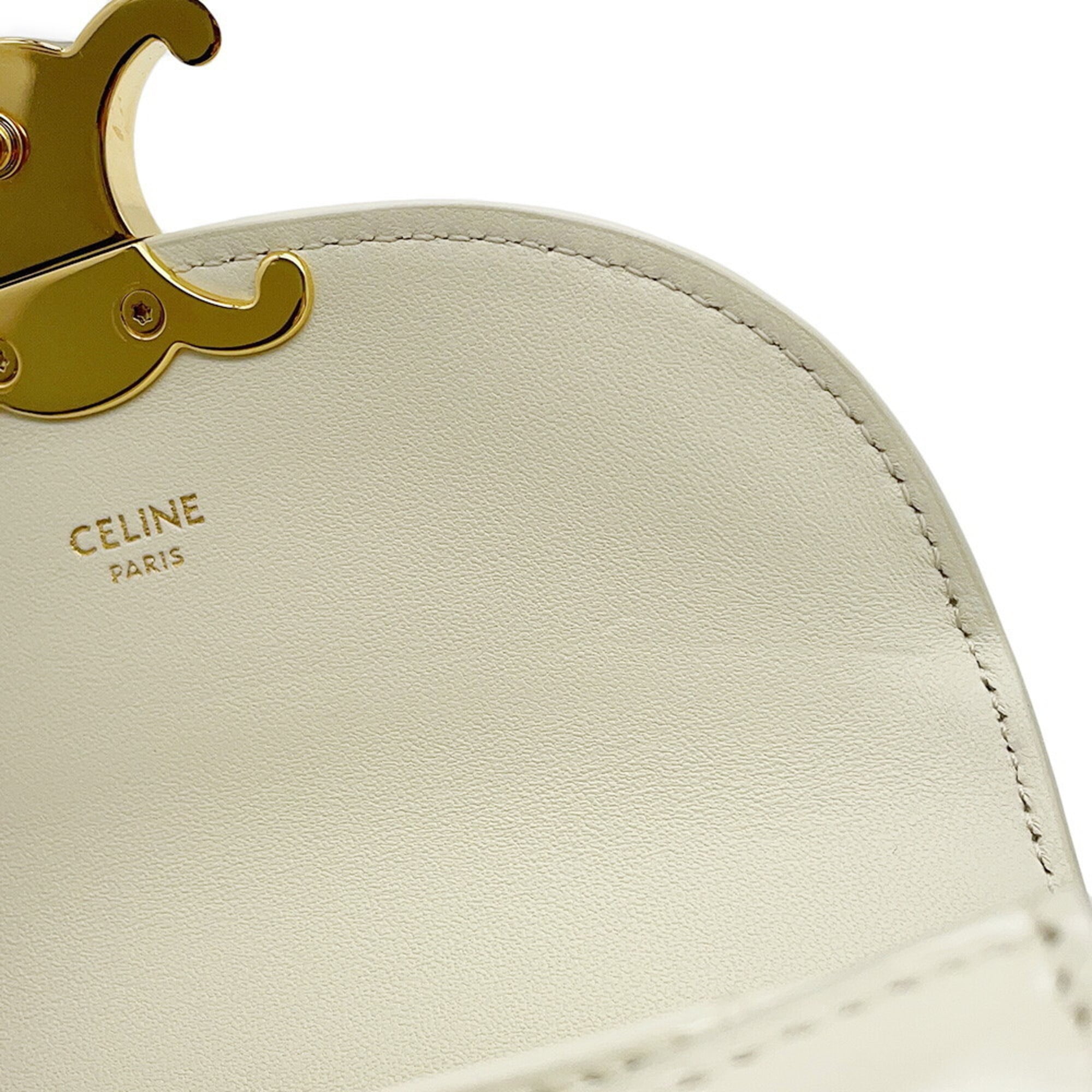 Celine White Patent Leather Handbag Shoulder Bag (Pre-Owned)