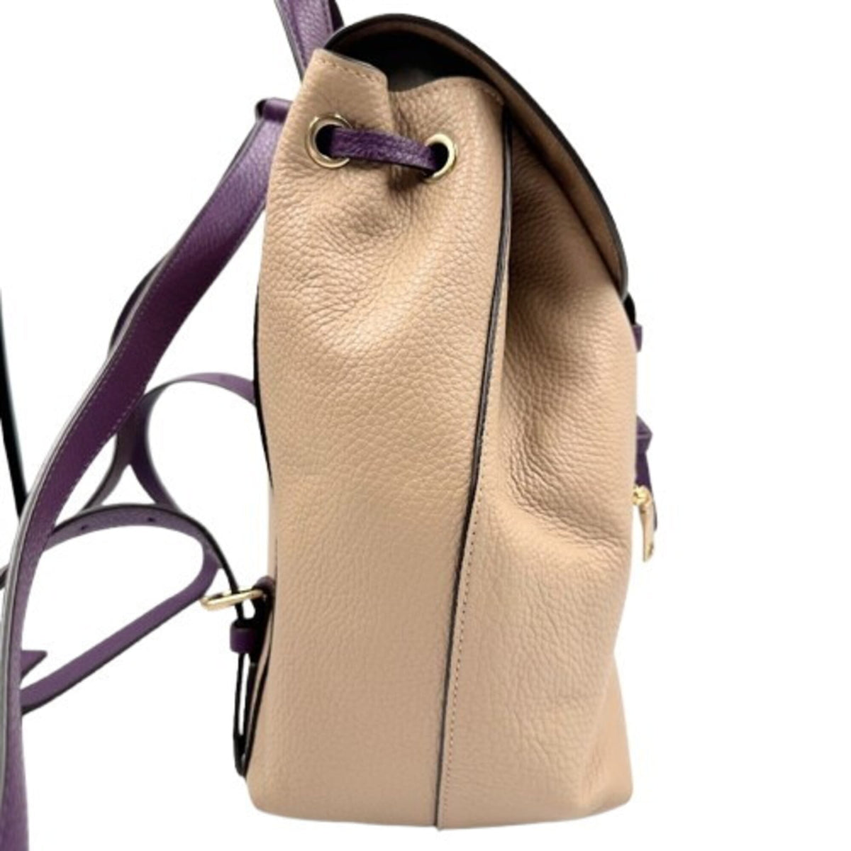 Coach Beige Yellow Leather Backpack (Pre-Owned)