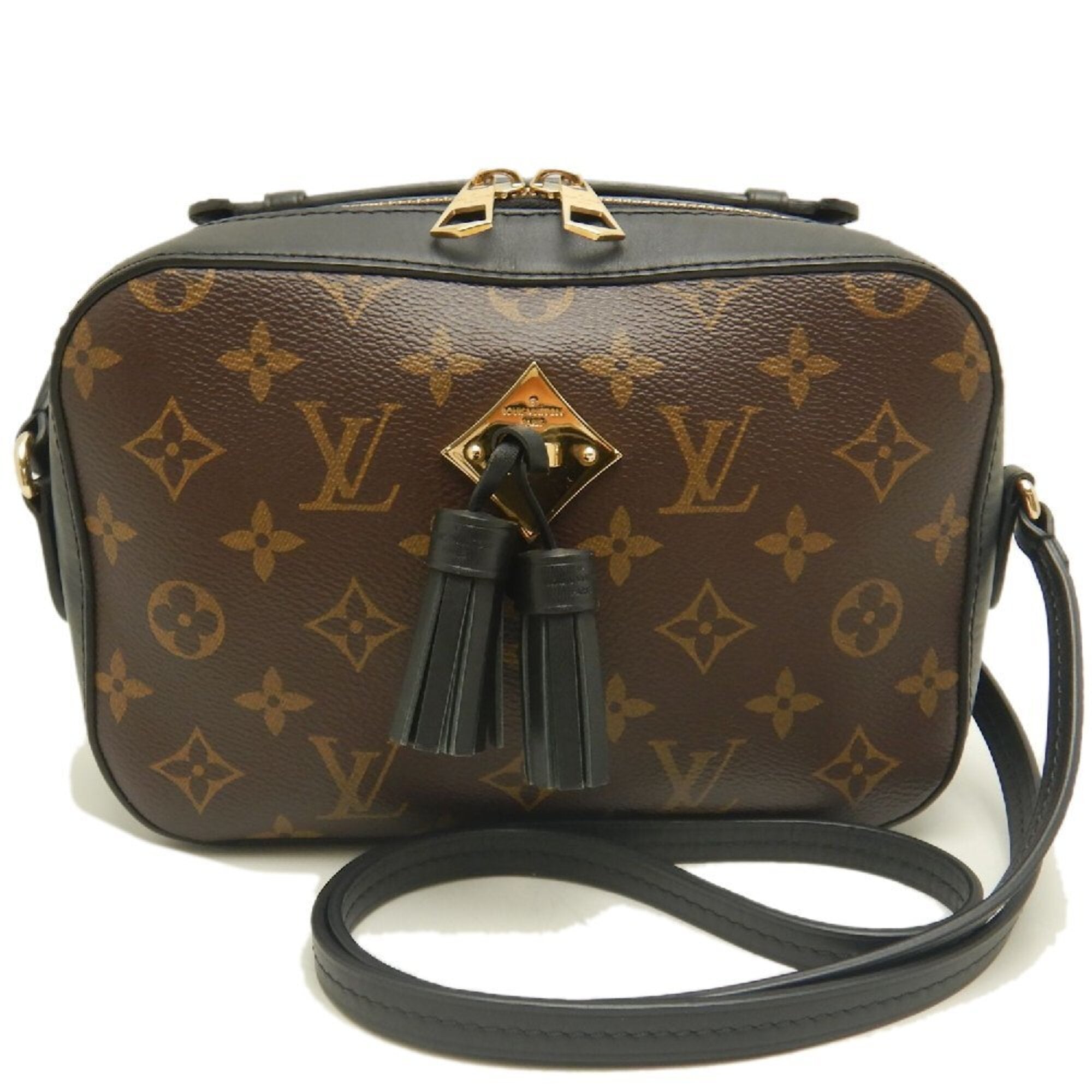 Louis Vuitton Noir Coated Canvas Leather Shoulder Bag (Pre-Owned)