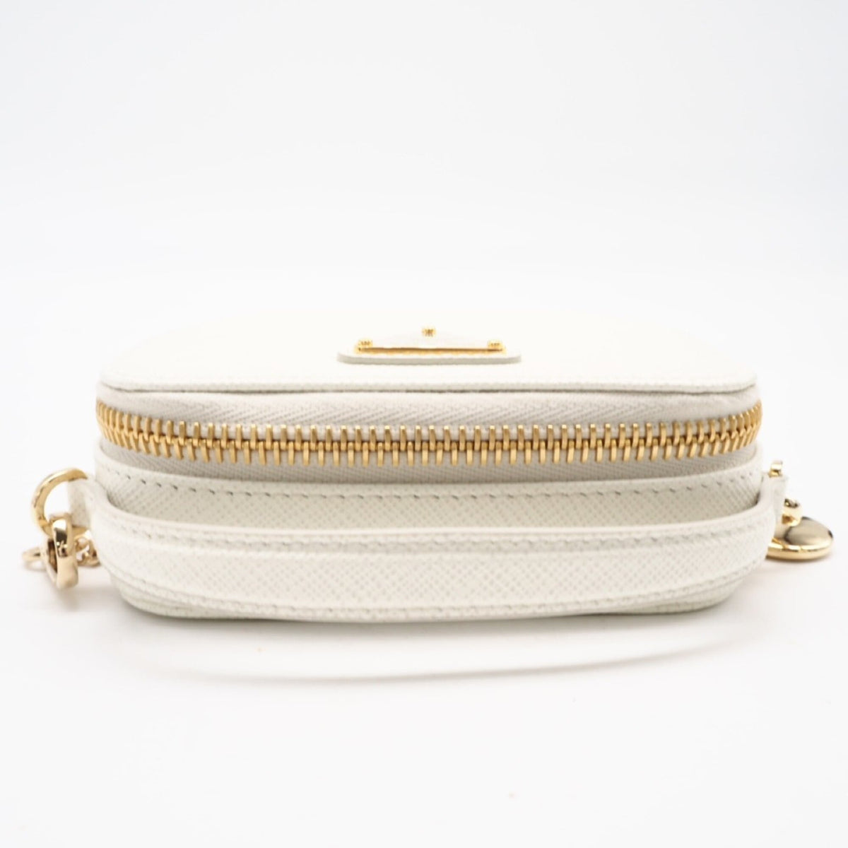 Prada Saffiano White Saffiano Pouch Shoulder Bag (Pre-Owned)