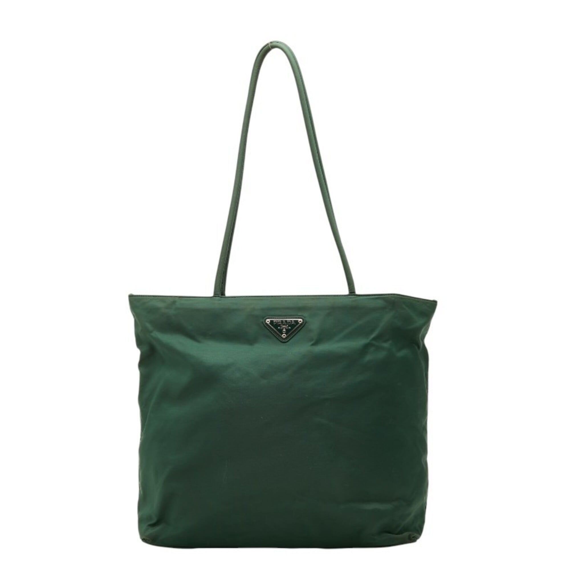 Prada Green Nylon Shoulder Bag Tote Bag (Pre-Owned)