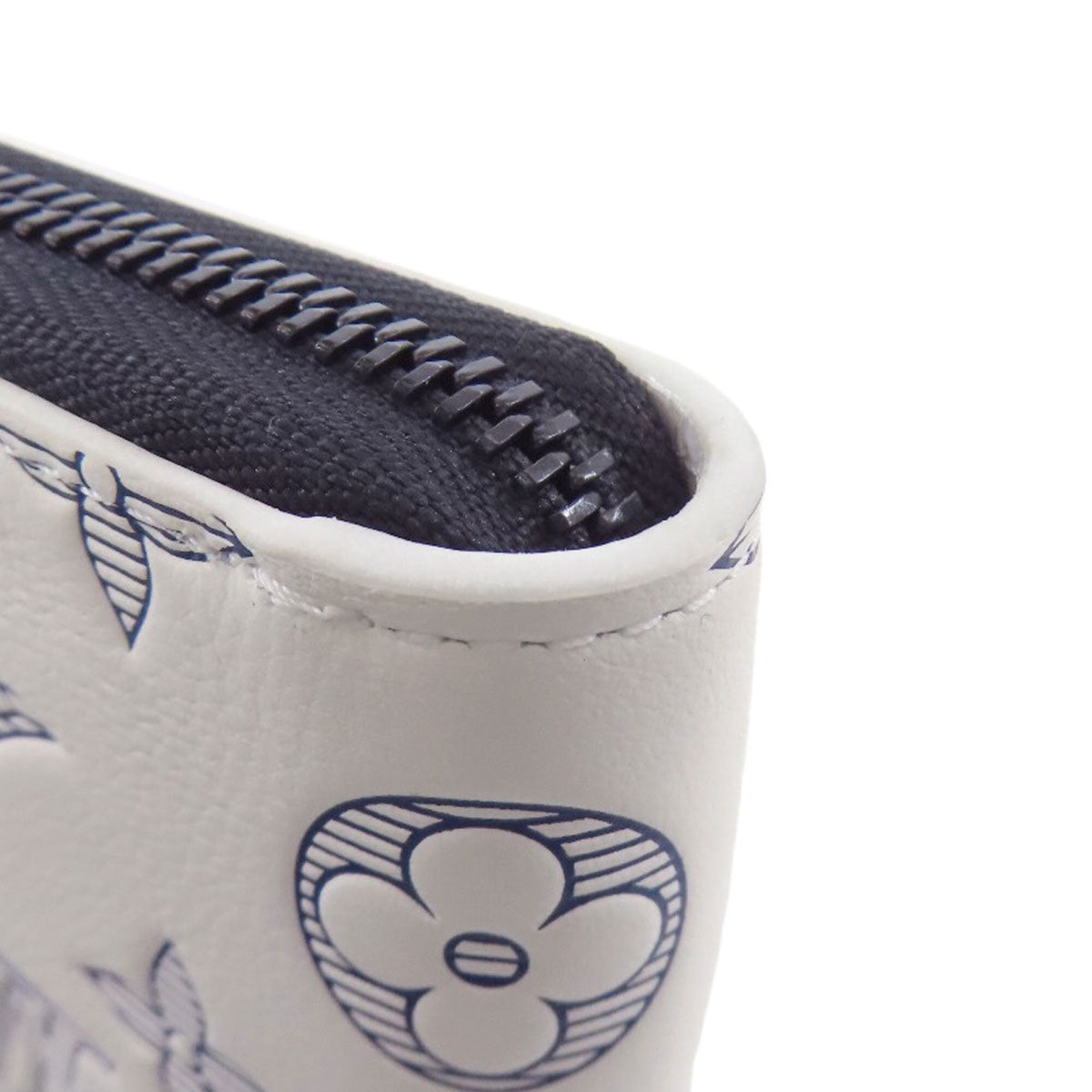 Louis Vuitton Monogram Shadow Navy White Monogram Shadow Long Wallet (Bi-Fold) (Pre-Owned)