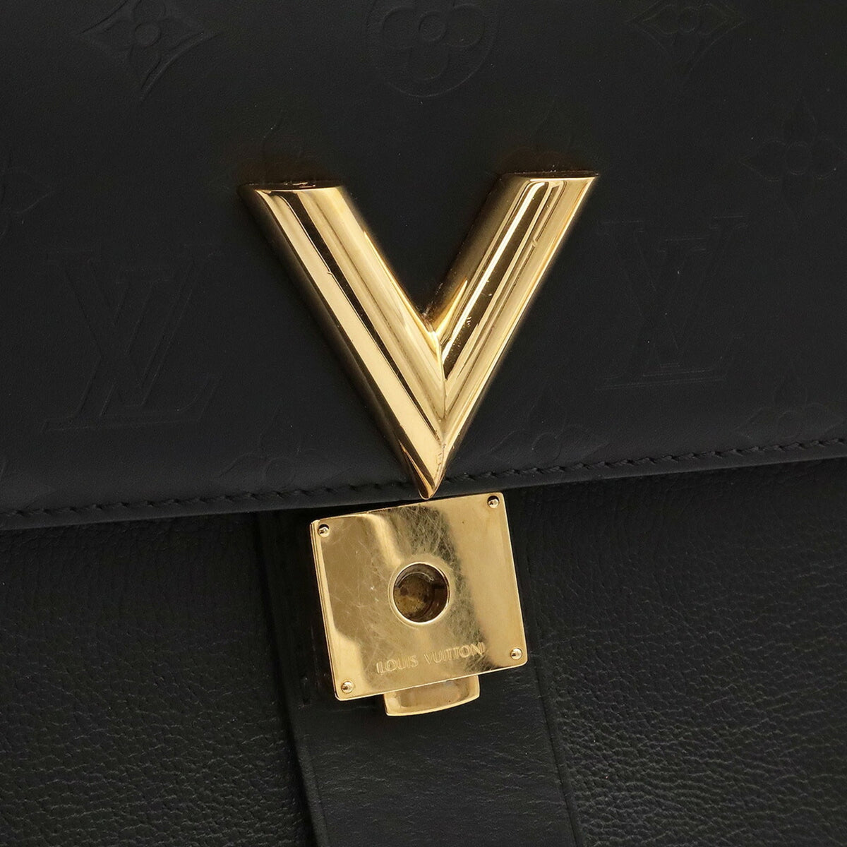 Louis Vuitton Black Noir Monogram Shadow Handbag Shoulder Bag (Pre-Owned)