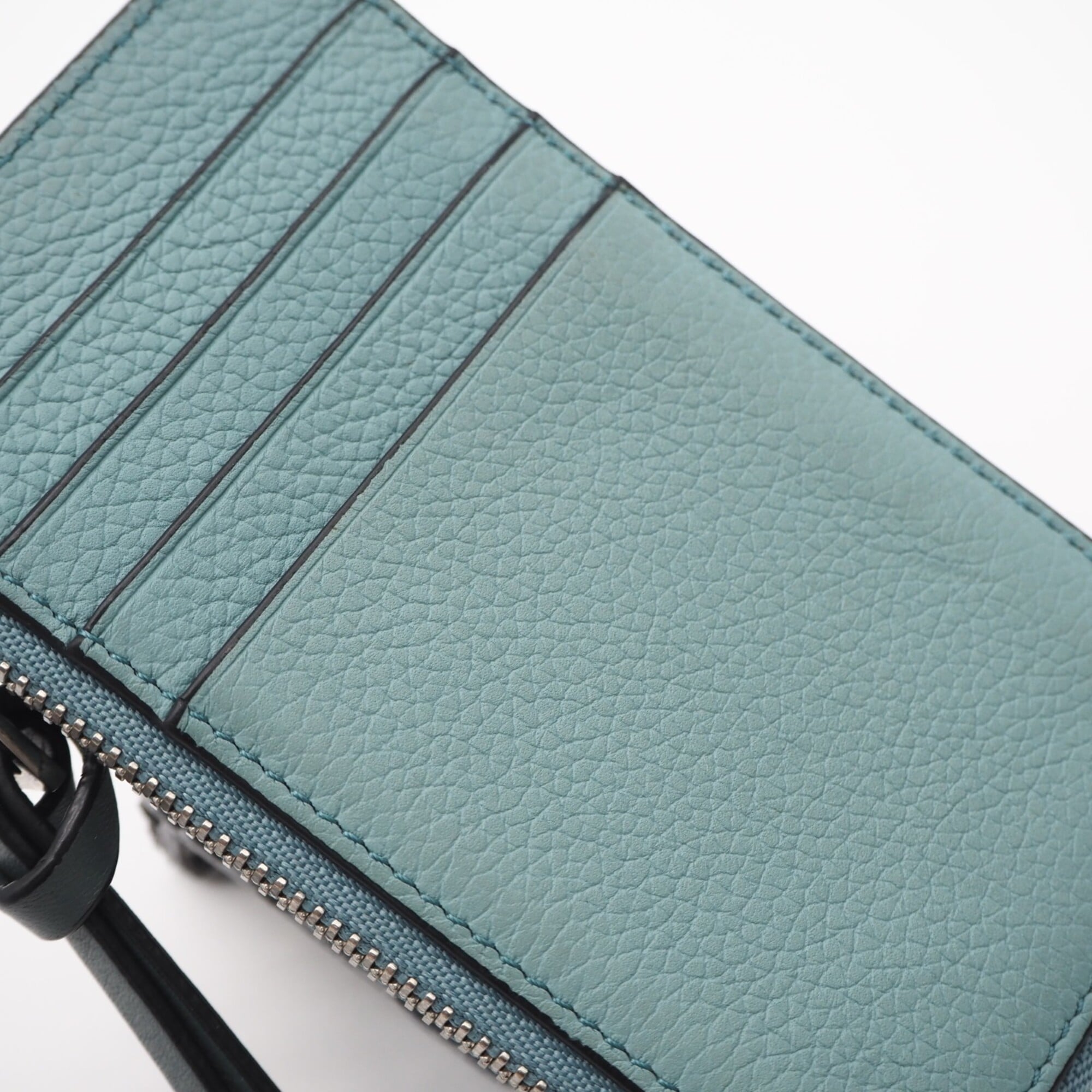 Loewe Blue Gray Leather Coin Purse/Coin Case (Pre-Owned)