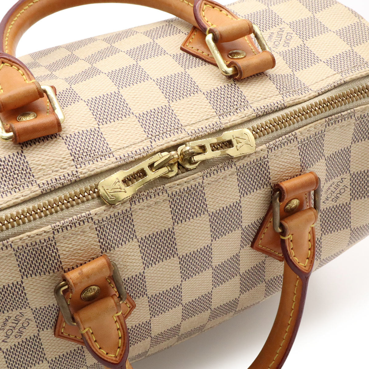 Louis Vuitton Damier Azur Ivory Damier Azur Boston Bag Handbag Shoulder Bag (Pre-Owned)