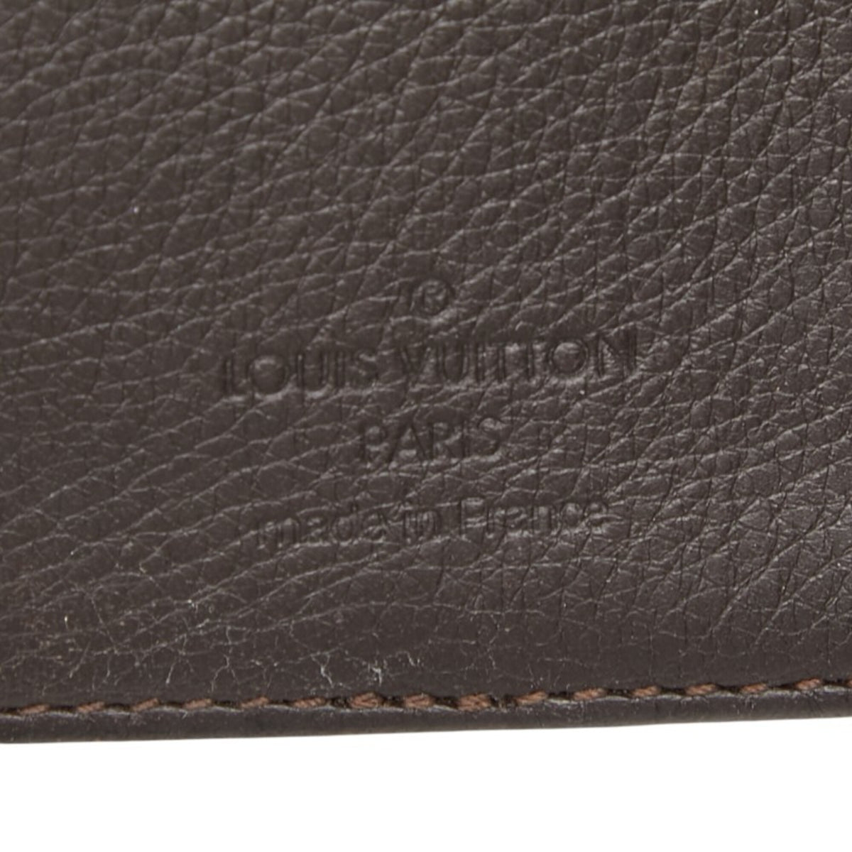 Louis Vuitton Monogram Dark Brown Leather Long Wallet (Tri-Fold) (Pre-Owned)