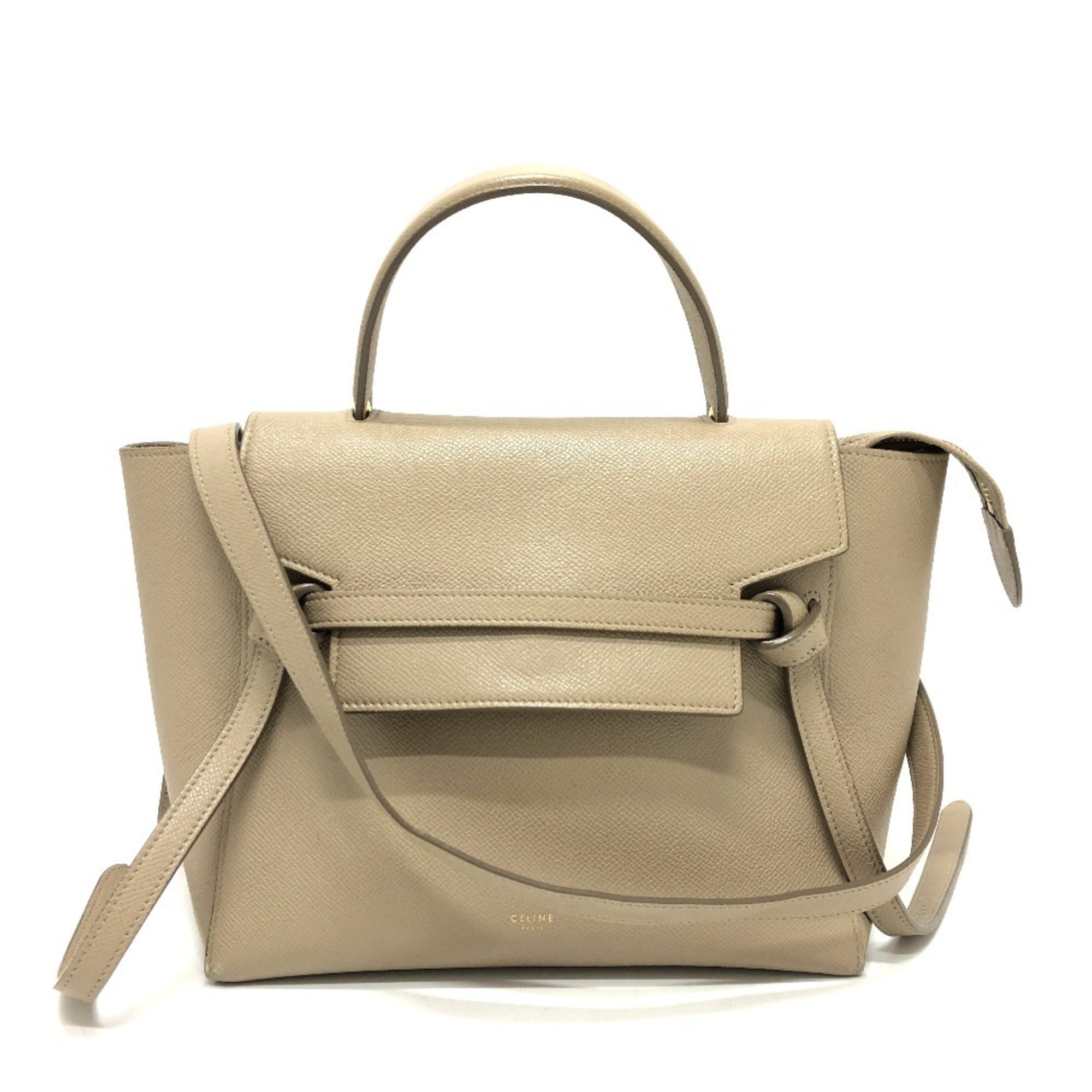 Celine Beige Leather Handbag Shoulder Bag (Pre-Owned)