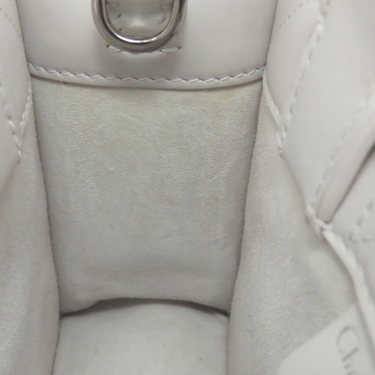 Christian Dior Gray White Leather Handbag (Pre-Owned)