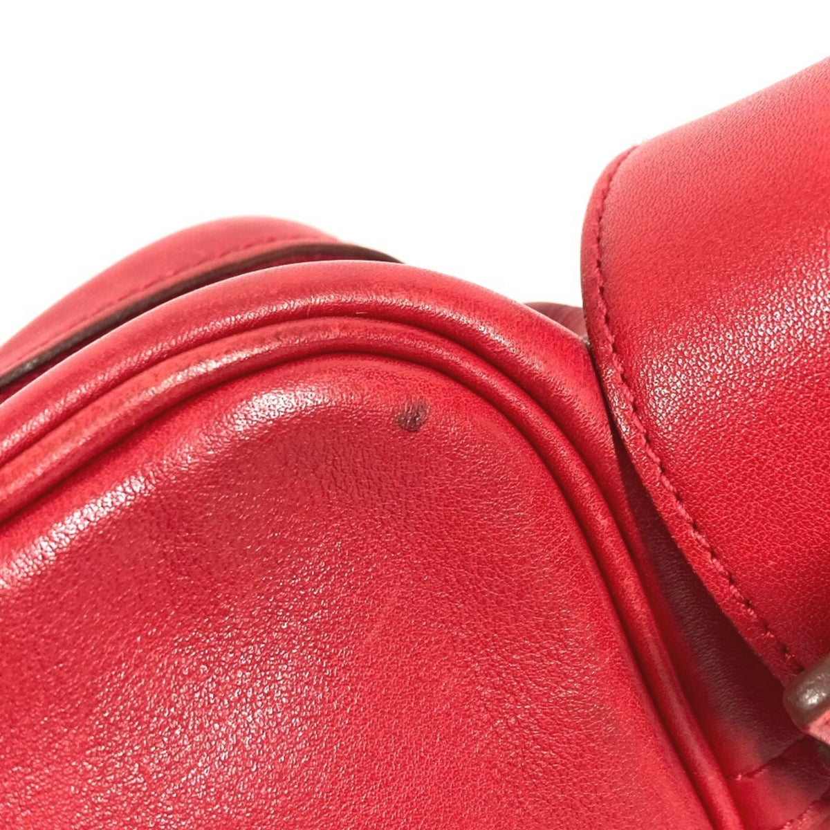 Hermes Red Color Leather Pochette Shoulder Bag (Pre-Owned)