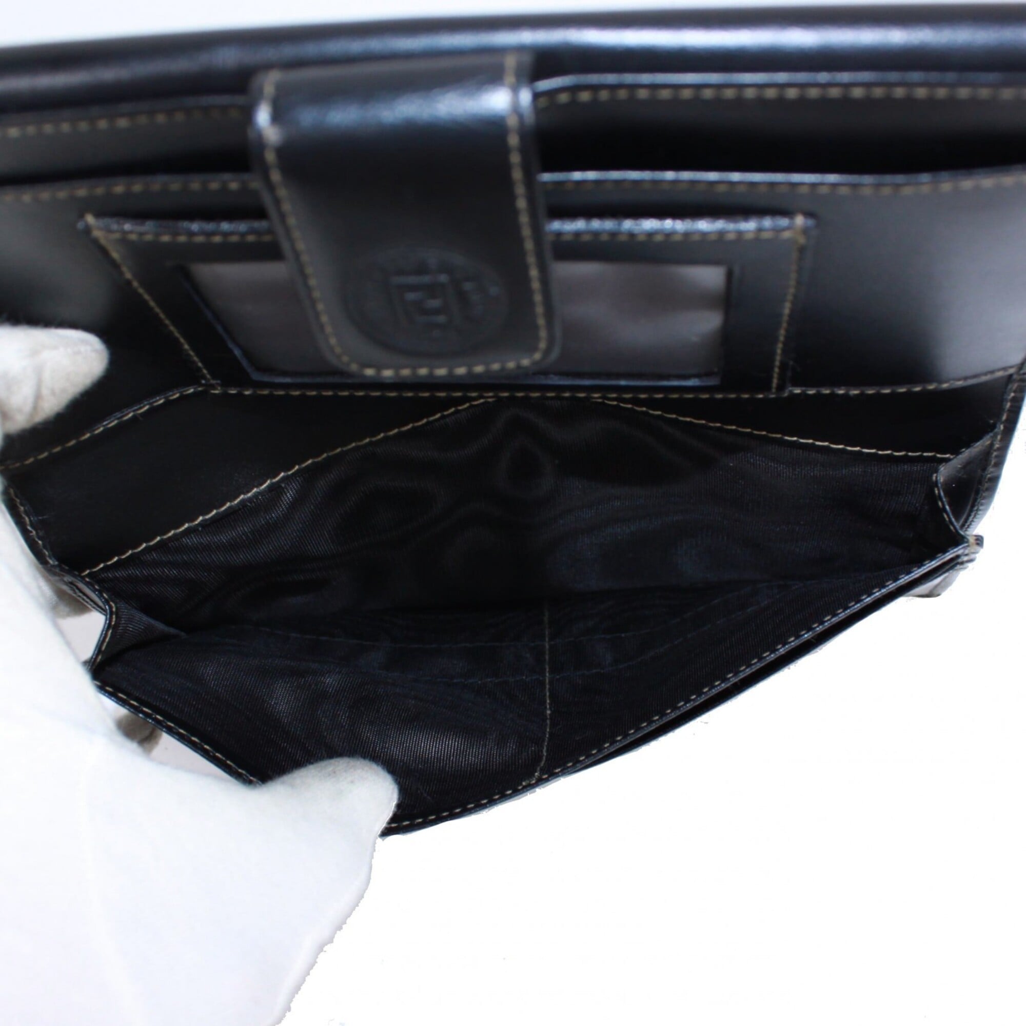 Fendi Black Khaki Pvc Leather Long Wallet (Bi-Fold) (Pre-Owned)