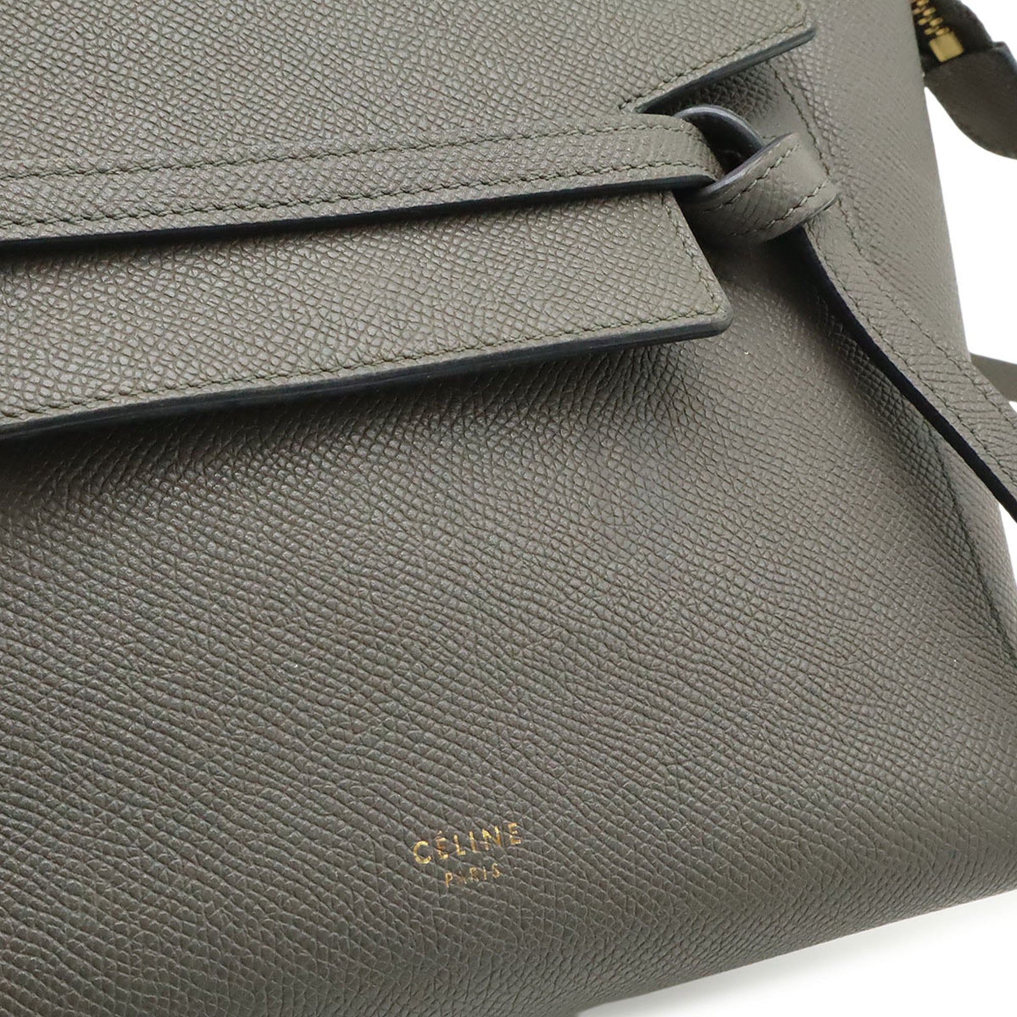 Celine Gray Leather Handbag Shoulder Bag (Pre-Owned)