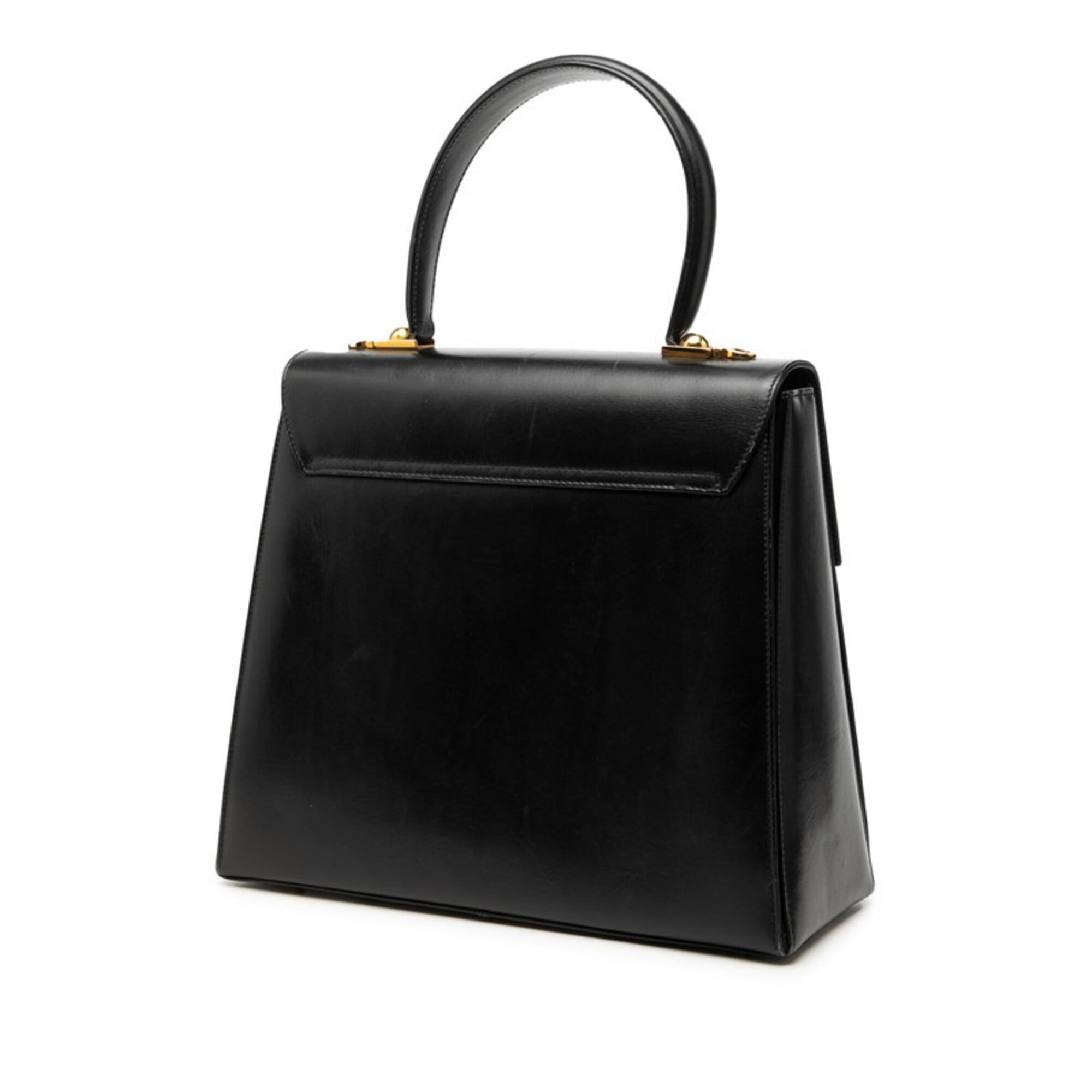 Salvatore Ferragamo Black Leather Handbag Shoulder Bag (Pre-Owned)