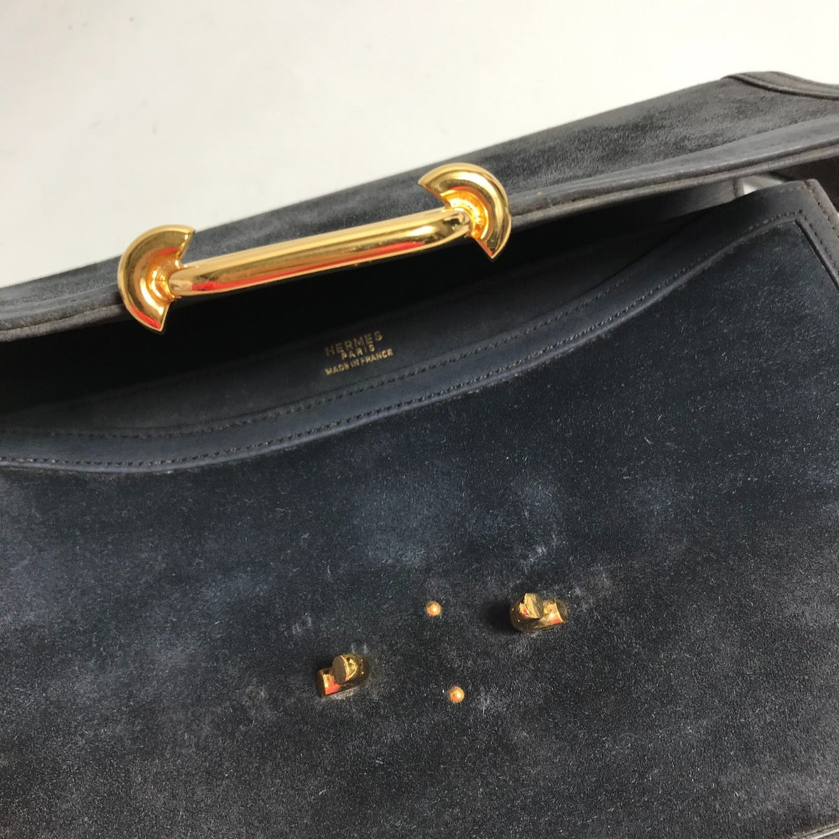 Hermes Gray Leather Shoulder Bag (Pre-Owned)