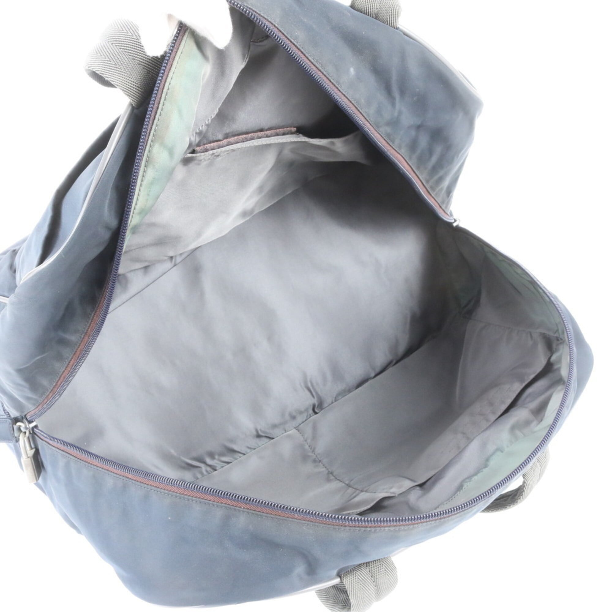 Pradasports Gray Navy Boston Bag Tote Bag (Pre-Owned)