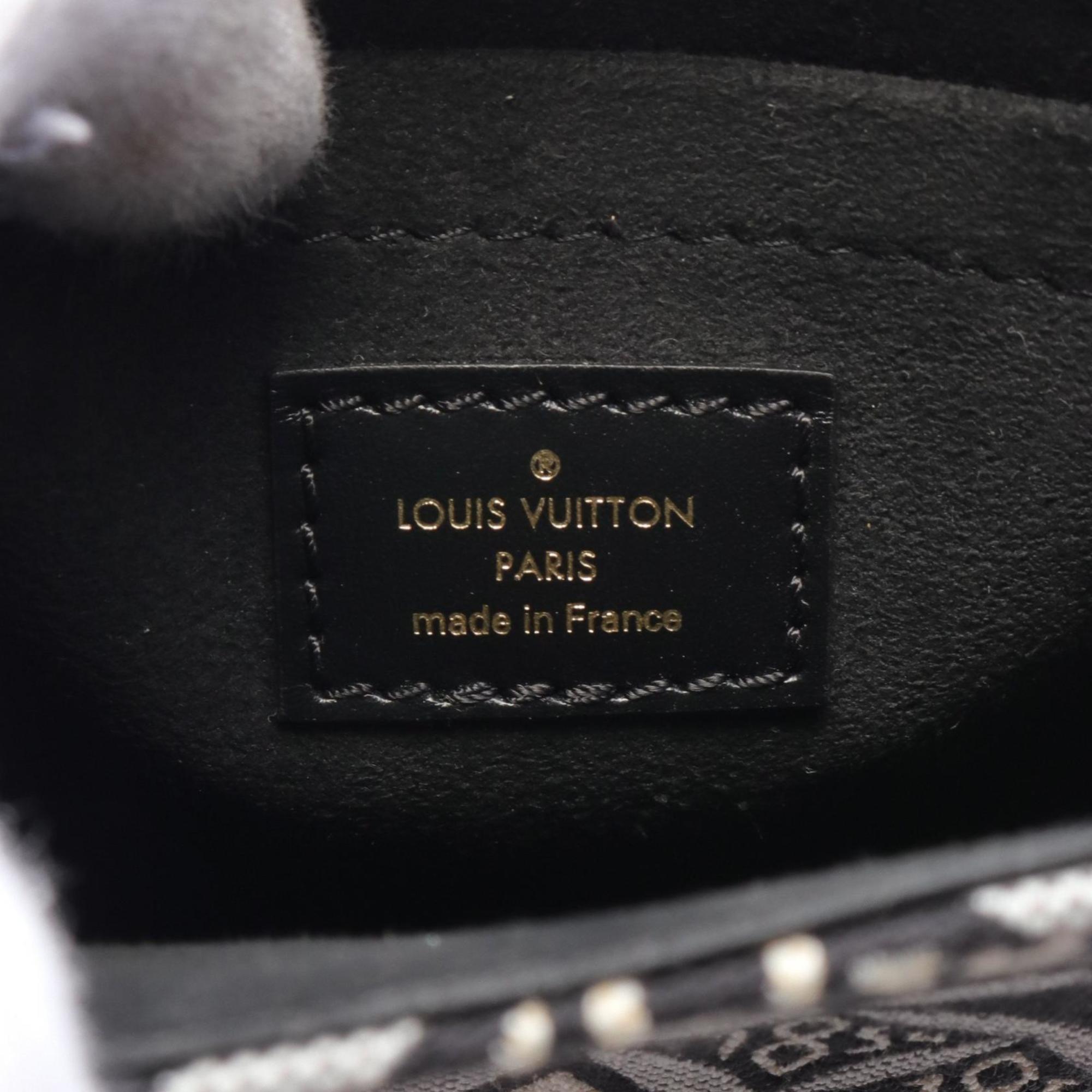 Louis Vuitton Black Gray Monogram White Canvas Leather Handbag (Pre-Owned)