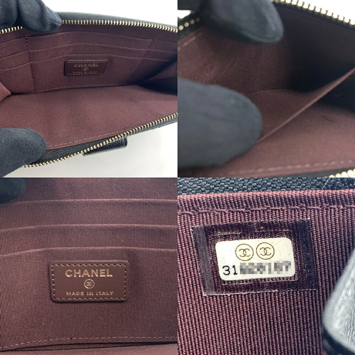Chanel Black Grained Calfskin Pouch (Pre-Owned)