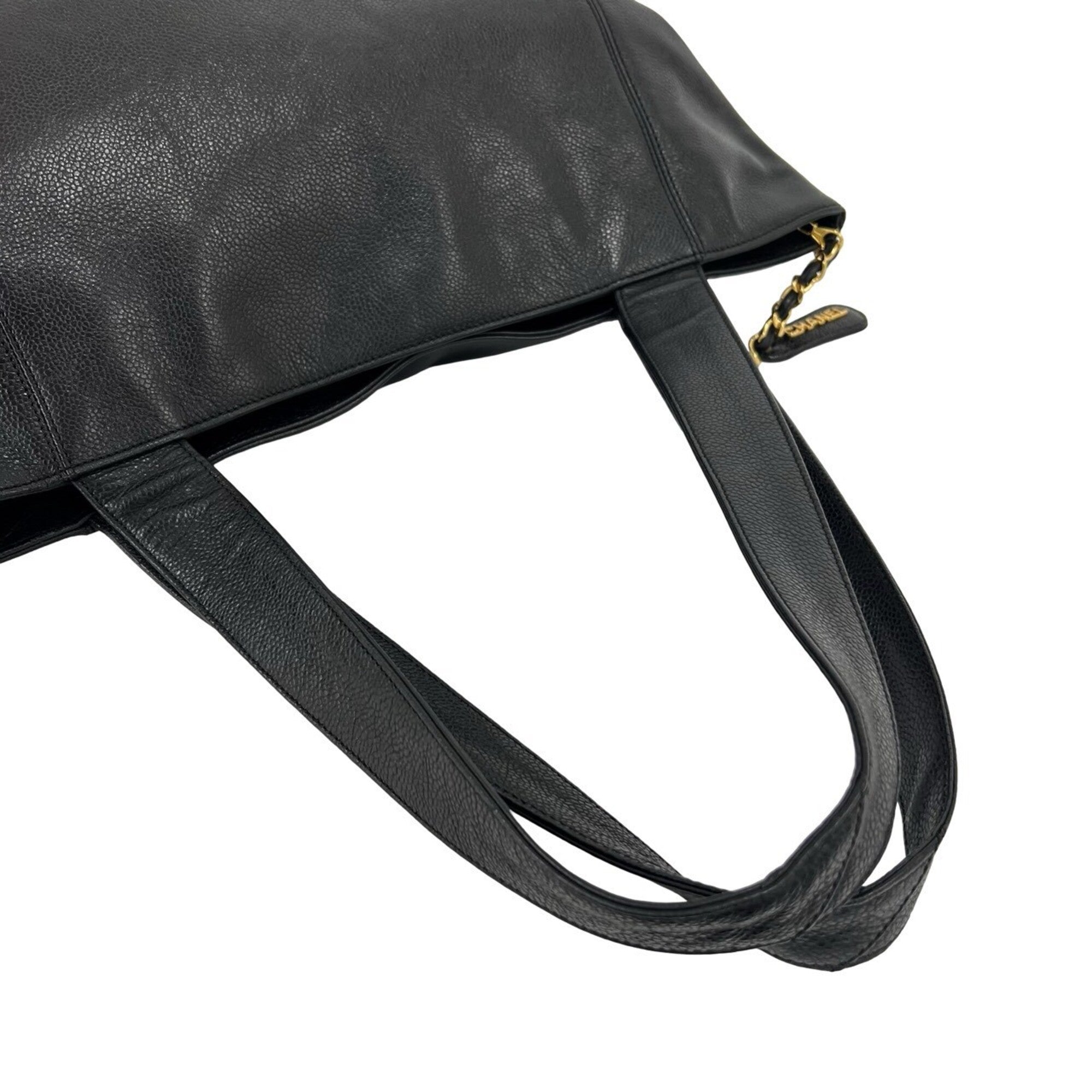 Chanel Black Grained Calfskin Tote Bag (Pre-Owned)