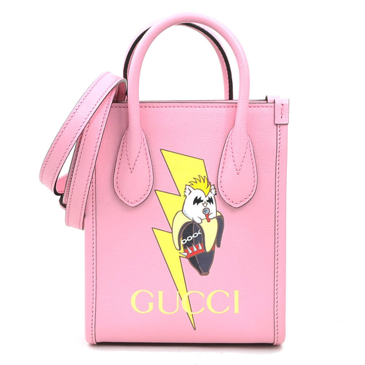 Gucci Pink Leather Handbag Shoulder Bag (Pre-Owned)