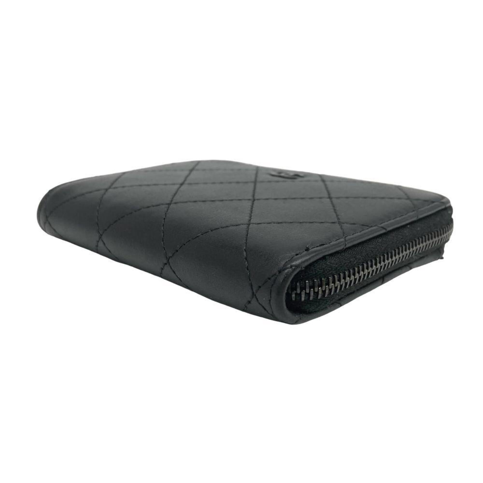 Chanel Black Leather Coin Purse/Coin Case (Pre-Owned)