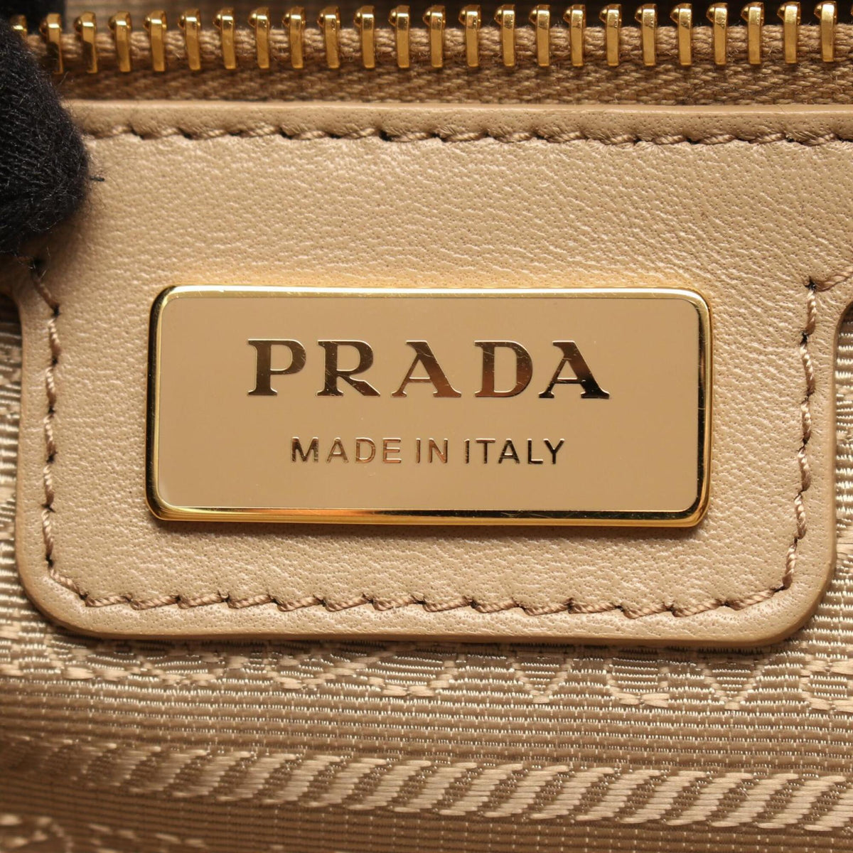 Prada Beige Blue Nylon Saffiano Triangle Handbag (Pre-Owned)