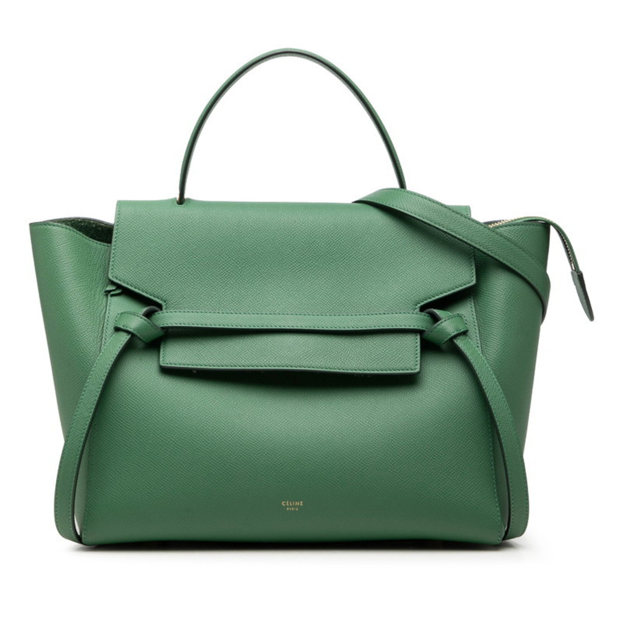 Celine Green Leather Handbag Shoulder Bag (Pre-Owned)