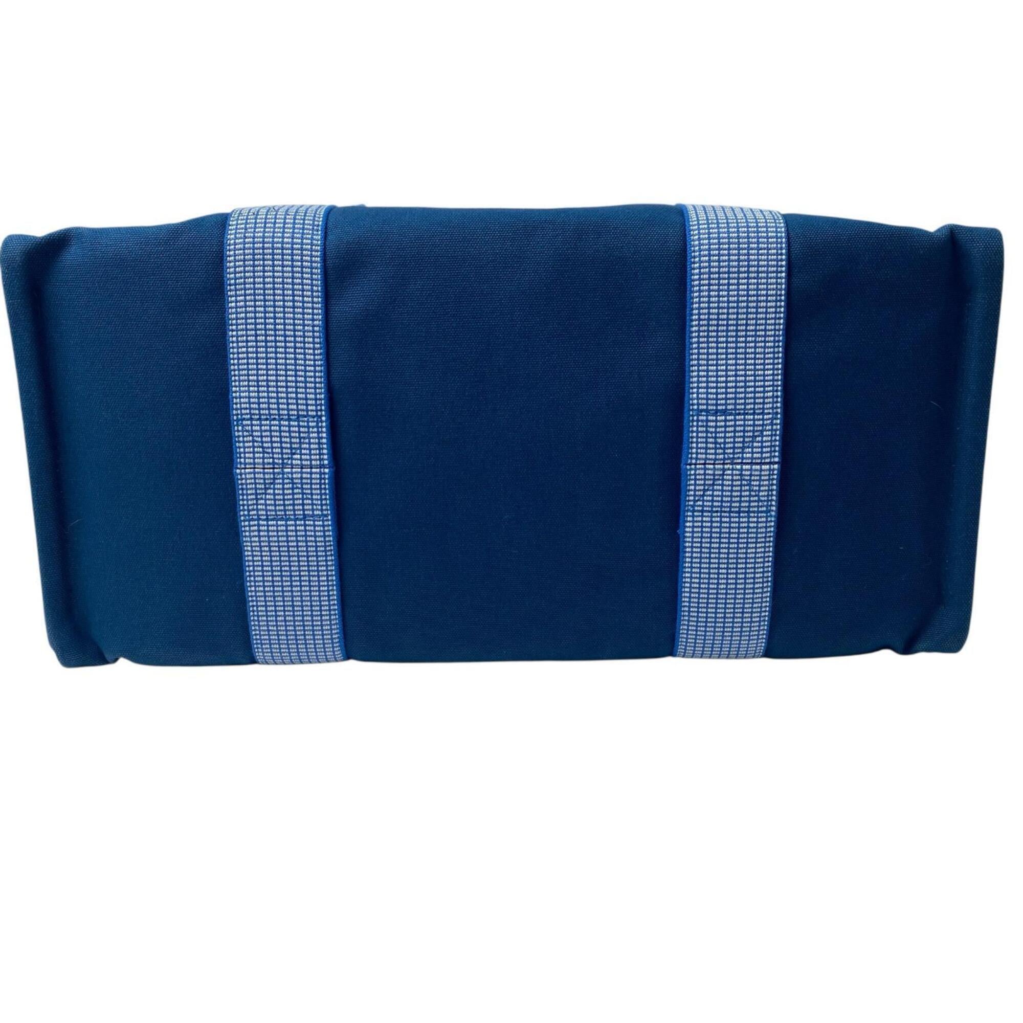 Hermes Blue White Cotton Pouch (Pre-Owned)