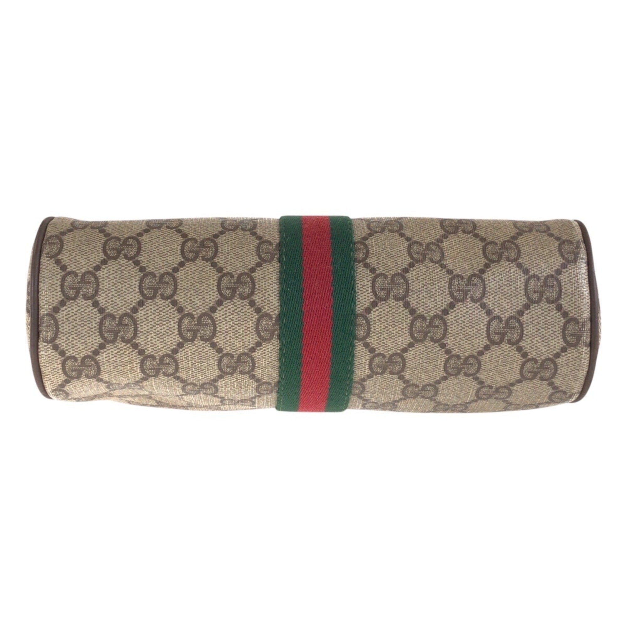 Gucci Beige Brown Gg Supreme Leather Shoulder Bag (Pre-Owned)
