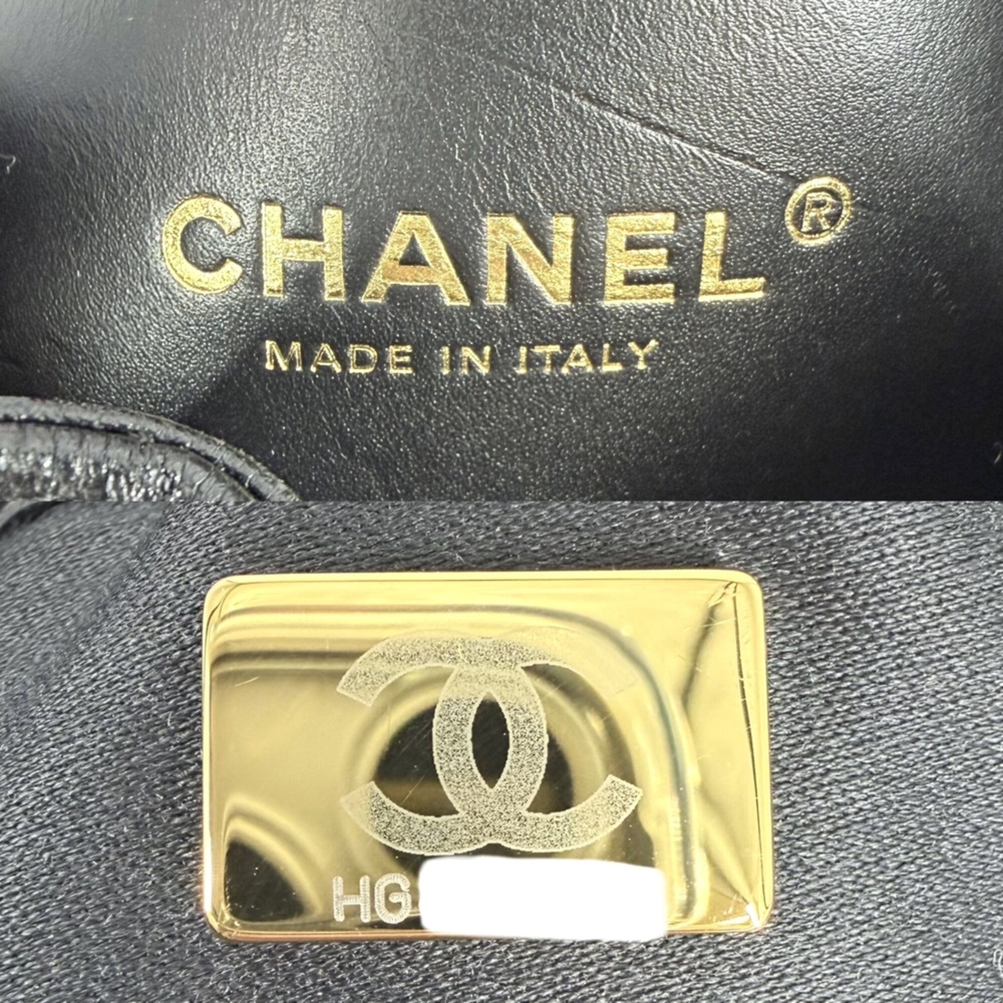 Chanel Matelasse Black Grained Calfskin Handbag Pouch Shoulder Bag (Pre-Owned)