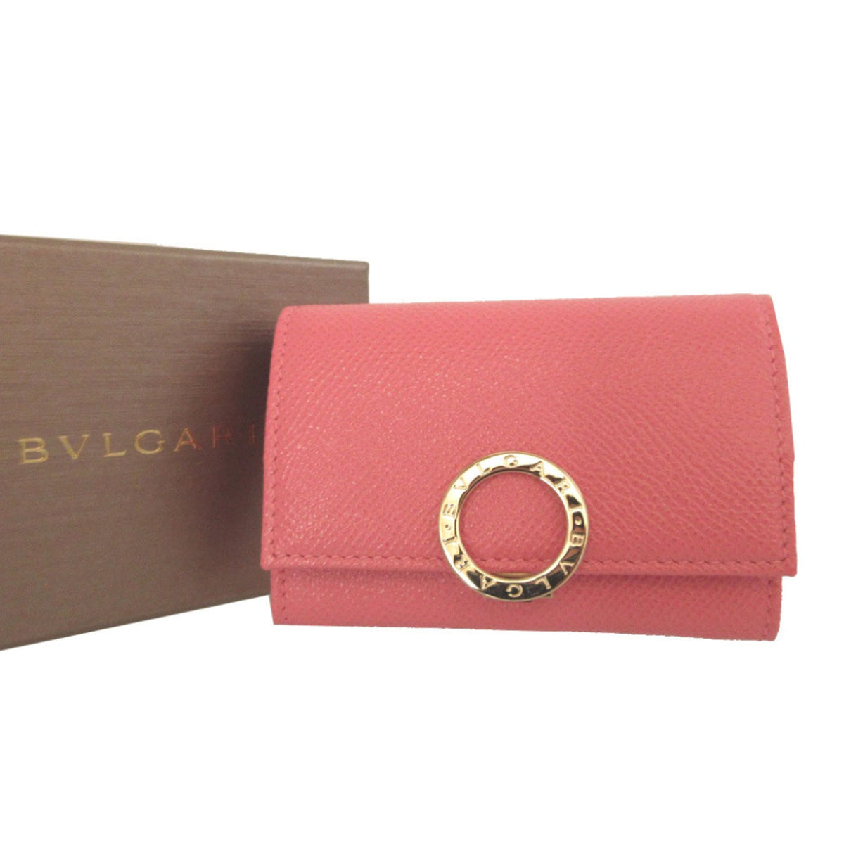 Bvlgari Pink Leather Coin Purse/Coin Case (Pre-Owned)